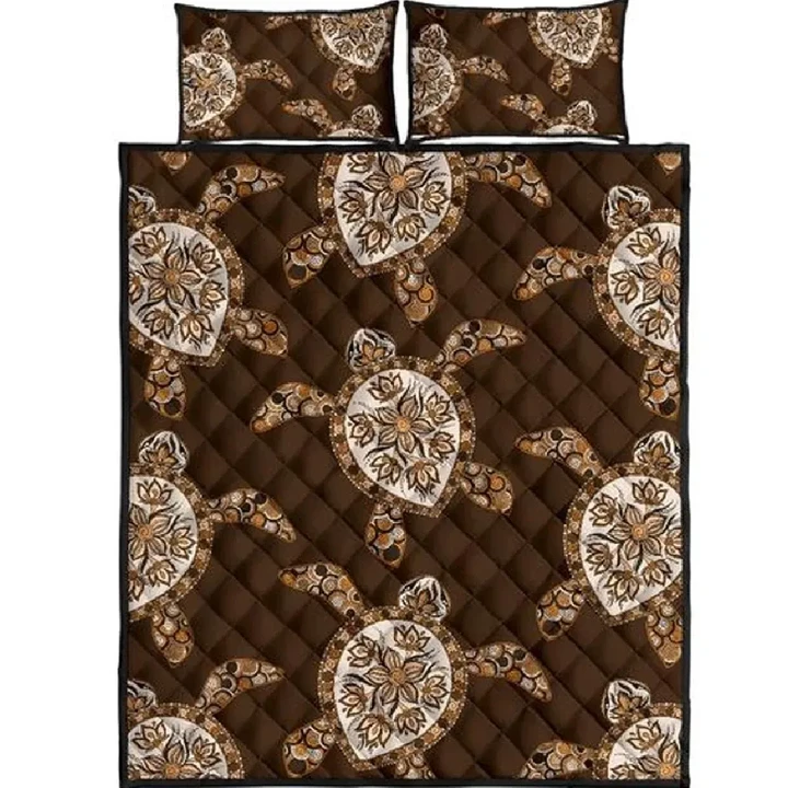 Alohawaii Quilt Bed Set - Brown Turtle Quilt Bed Set