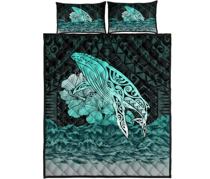 Alohawaii Quilt Bed Set - Hawaii Hibiscus Wale Polynesian Quilt Bed Set
