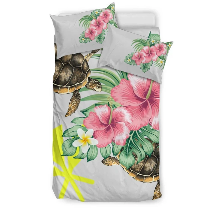 Hawaii Turtle Hibiscus Kanaka - Bedding Set AH J2 - Alohawaii