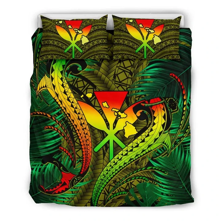 Alohawaii Home Set - Hawaii Shark Polynesian Tropical Bedding Set - Reggae - AH - J4