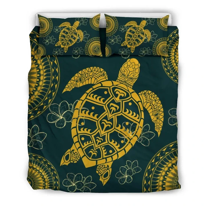 Alohawaii Home Set - Hawaii Turtle Polynesian Gold - Bedding Set AH J2