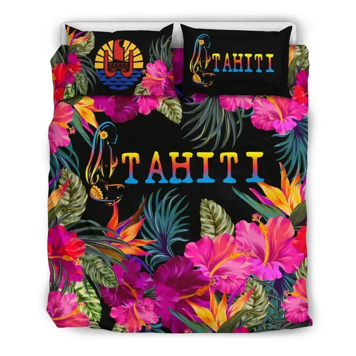 Alohawaii Bedding Set - Cover and Pillow Cases Tahiti - Tropical Flower Hinano Hibiscus | Alohawaii.co