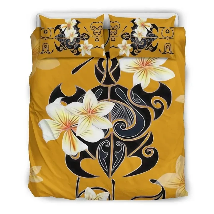 Alohawaii Bedding Set - Cover and Pillow Cases Hawaiian Turtle Plumeria Polynesian | Alohawaii.co