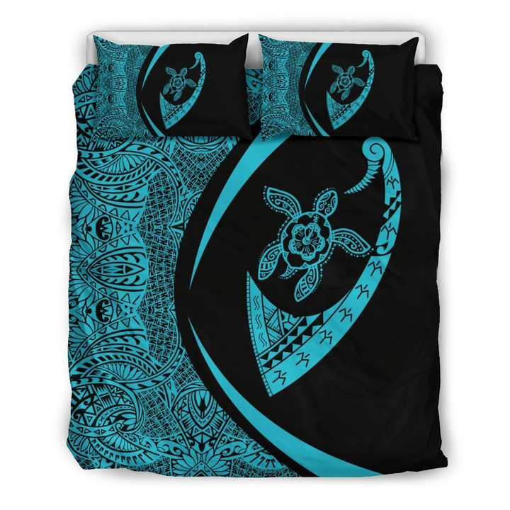 Alohawaii Bedding Set - Cover and Pillow Cases Hawaiian Turtle Fish Hook Hibiscus Polynesian - Circle Style | Alohawaii.co