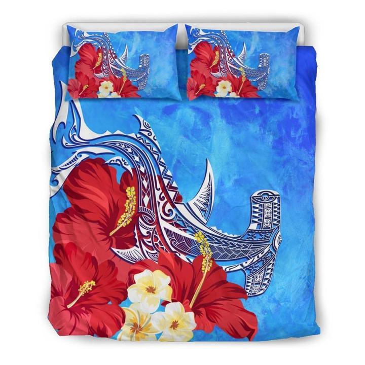 Alohawaii Bedding Set - Cover and Pillow Cases Hawaiian Polynesian Hammer Shark Hibiscus | Alohawaii.co