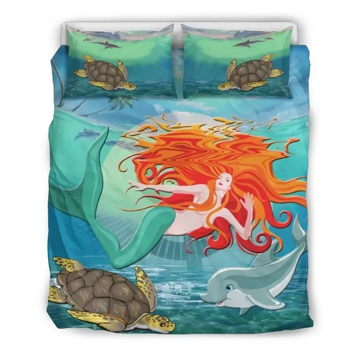 Alohawaii Bedding Set - Cover and Pillow Cases Hawaiian Mermaid Turtle Dolphin Polynesian | Alohawaii.co