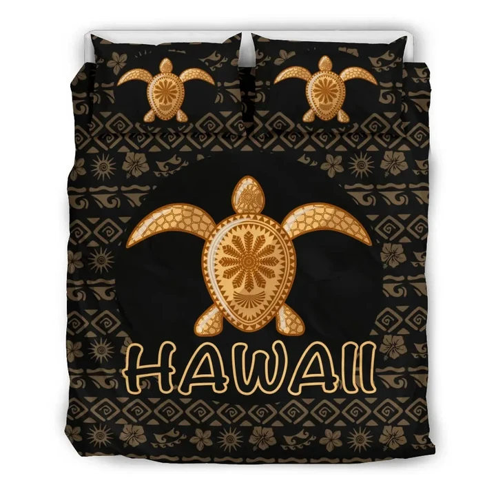 Alohawaii Home Set - Hawaii Turtle Golden Bedding Set - AH J4