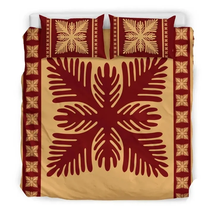 Alohawaii Bedding Set - Cover and Pillow Cases Hawaiian Quilt Pattern Monstera Sago Palm Polynesian | Alohawaii.co