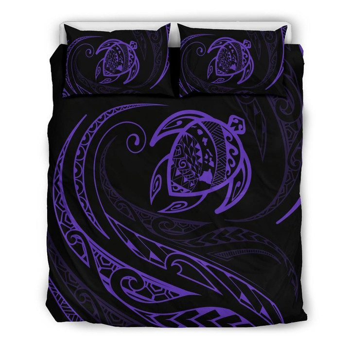 Alohawaii Bedding Set - Cover and Pillow Cases Hawaiian Map Turtle Polynesian - Purple - Frida Style | Alohawaii.co