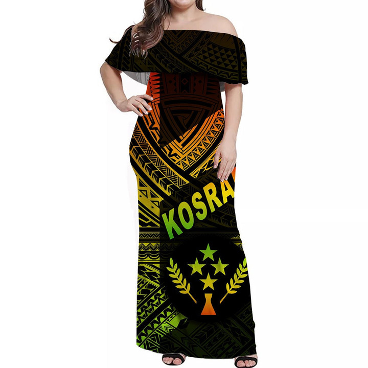 Alohawaii Dress - FSM Kosrae Off Shoulder Long Dress Original Vibes - Reggae