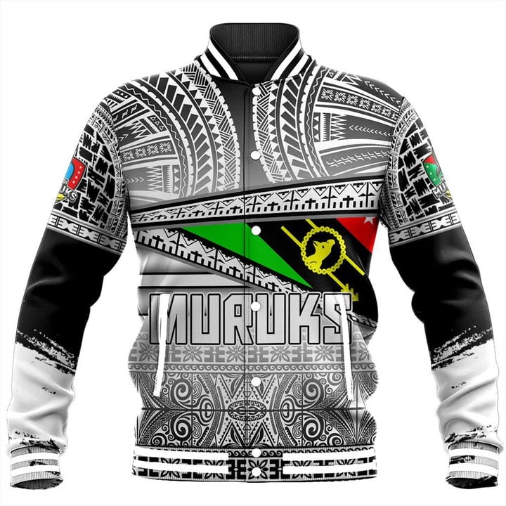 Alohawaii Jacket - Mendi Muruks Baseball Jacket Flag Tapa Pattern Stronic Style