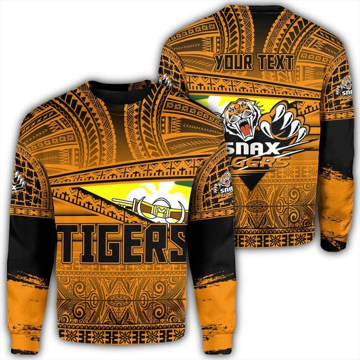Alohawaii Clothing - Lae Snax Tigers Sweatshirt Flag Tapa Pattern Stronic Style