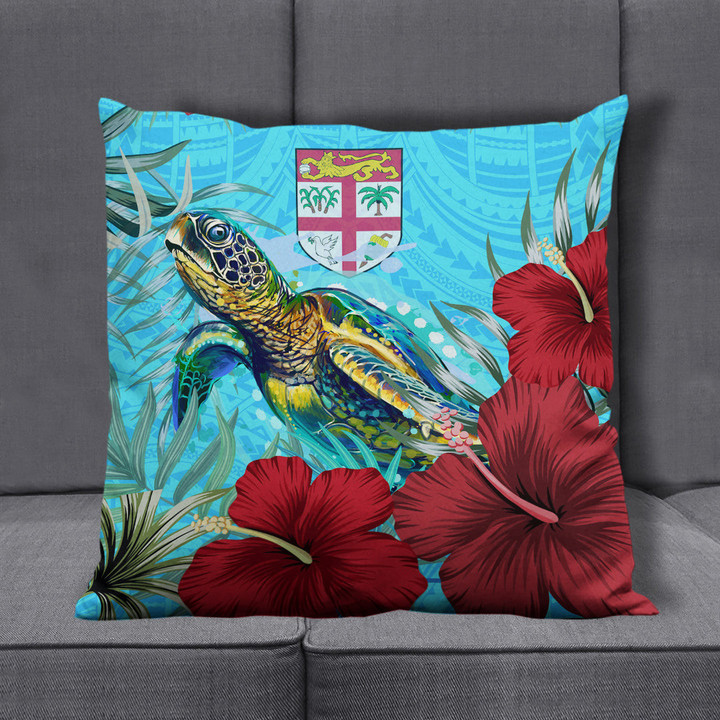 Alohawaii Pillow Covers - Fiji Turtle Hibiscus Ocean Pillow Covers | Alohawaii
