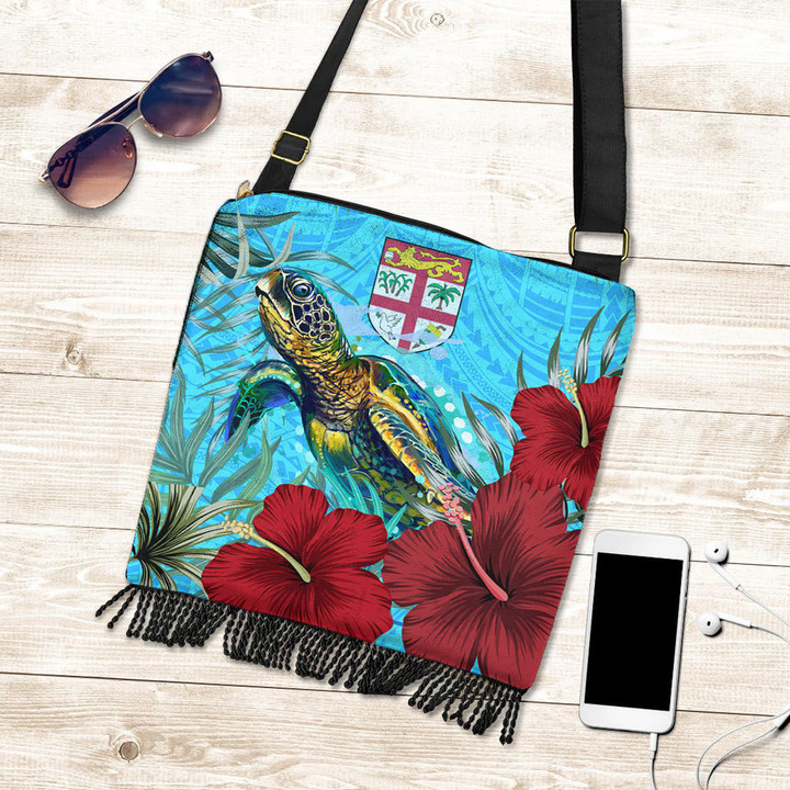 Alohawaii Crossbody Boho Handbag - Fiji Turtle Hibiscus Ocean Crossbody Boho Handbag | Alohawaii
