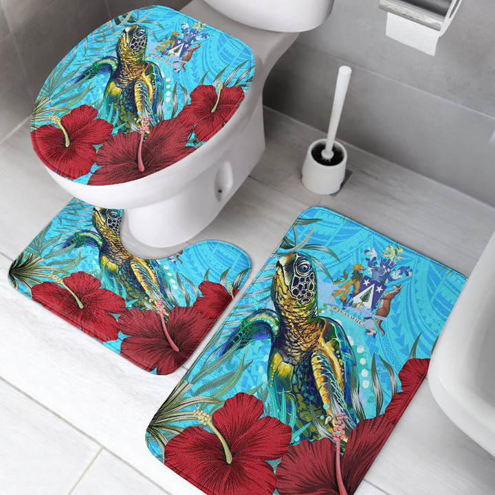 Alohawaii Bathroom Set - Norfolk Island Turtle Hibiscus Ocean Bathroom Set | Alohawaii
