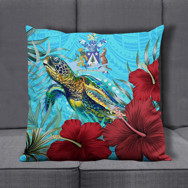 Alohawaii Pillow Covers - Norfolk Island Turtle Hibiscus Ocean Pillow Covers | Alohawaii
