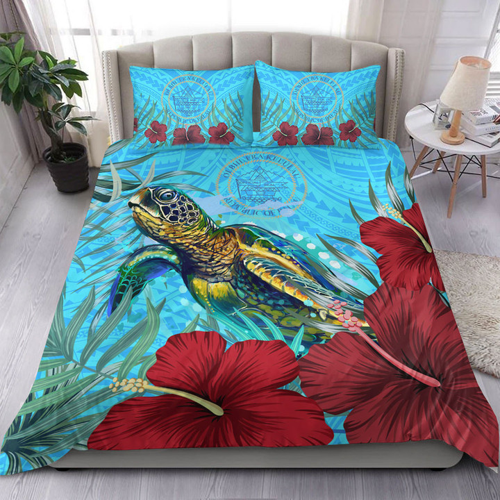 Alohawaii Bedding Set - Palau Turtle Hibiscus Ocean Bedding Set | Alohawaii
