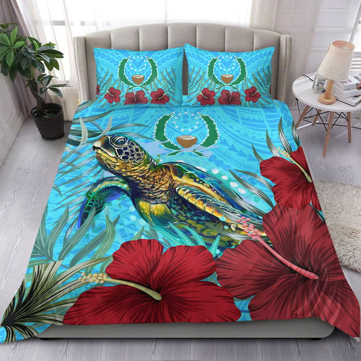 Alohawaii Bedding Set - Pohnpei Turtle Hibiscus Ocean Bedding Set | Alohawaii
