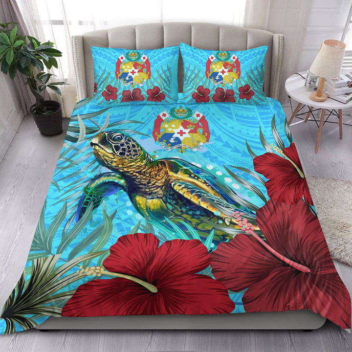 Alohawaii Bedding Set - Tonga Turtle Hibiscus Ocean Bedding Set | Alohawaii
