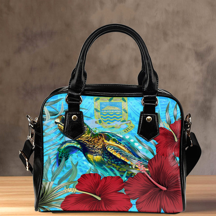 Alohawaii Shoulder Handbag - Tuvalu Turtle Hibiscus Ocean Shoulder Handbag | Alohawaii
