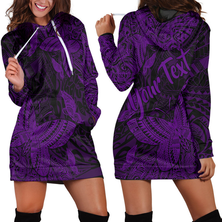 Alohawaii Clothing - (Custom) Polynesian Tattoo Style Butterfly Special Version - Purple Version Hoodie Dress A7 | Alohawaii