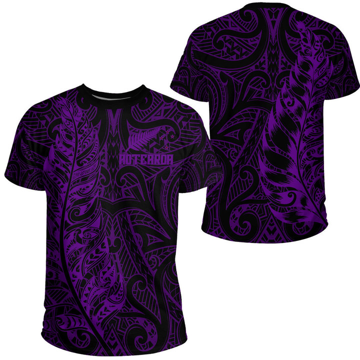 Alohawaii Clothing - New Zealand Aotearoa Maori Silver Fern - Purple Version T-Shirt A7 | Alohawaii