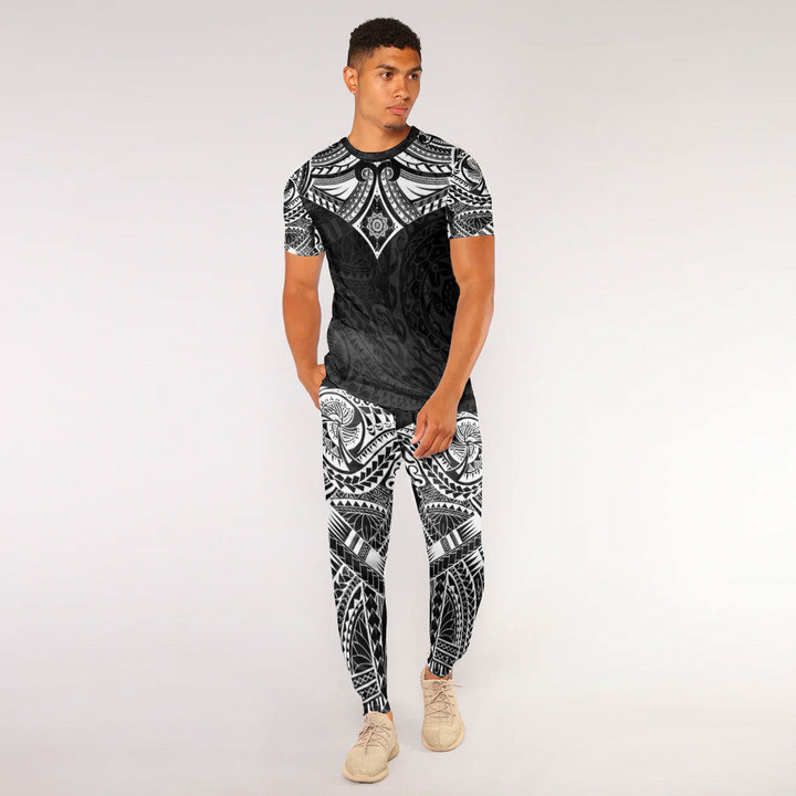 Alohawaii Clothing - (Custom) Polynesian Tattoo Style Flower T-Shirt and Jogger Pants A7 | Alohawaii