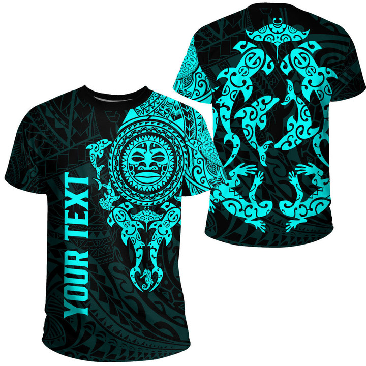 Alohawaii Clothing - (Custom) Polynesian Tattoo Style - Cyan Version T-Shirt A7 | Alohawaii