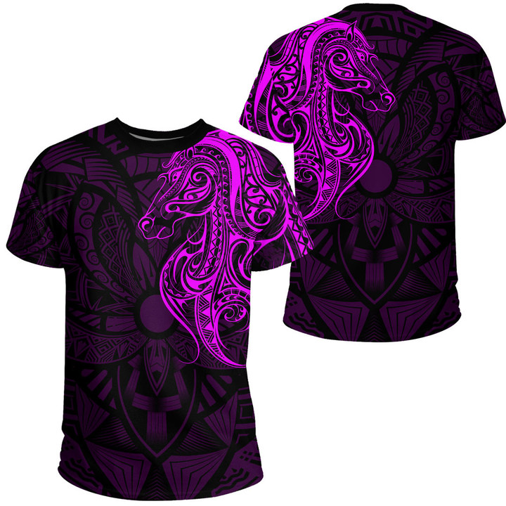 Alohawaii Clothing - Polynesian Tattoo Style Horse - Pink Version T-Shirt A7 | Alohawaii