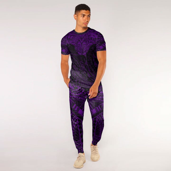 Alohawaii Clothing - Polynesian Tattoo Style Tattoo - Purple Version T-Shirt and Jogger Pants A7 | Alohawaii