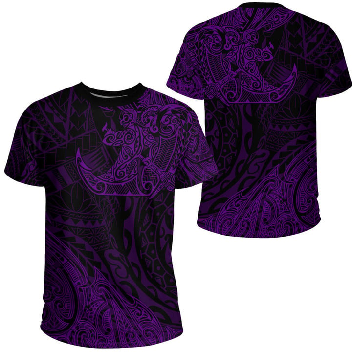 Alohawaii Clothing - Polynesian Tattoo Style Surfing - Purple Version T-Shirt A7 | Alohawaii