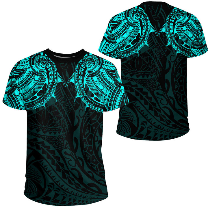 Alohawaii Clothing - Polynesian Tattoo Style - Cyan Version T-Shirt A7 | Alohawaii