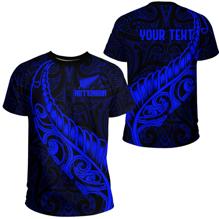 Alohawaii Clothing - (Custom) New Zealand Aotearoa Maori Fern - Blue Version T-Shirt A7 | Alohawaii