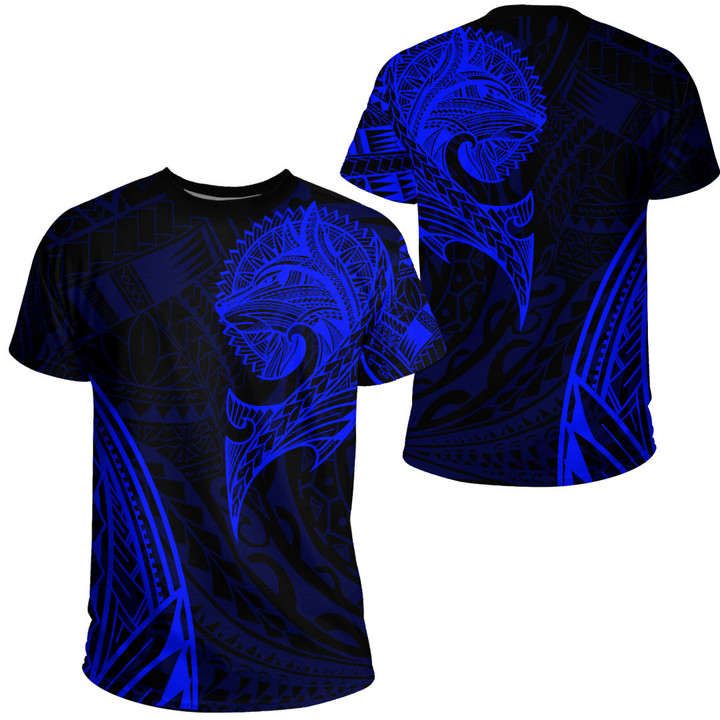 Alohawaii Clothing - Polynesian Tattoo Style Wolf - Blue Version T-Shirt A7 | Alohawaii