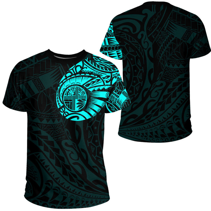 Alohawaii Clothing - Polynesian Tattoo Style Tattoo - Cyan Version T-Shirt A7 | Alohawaii