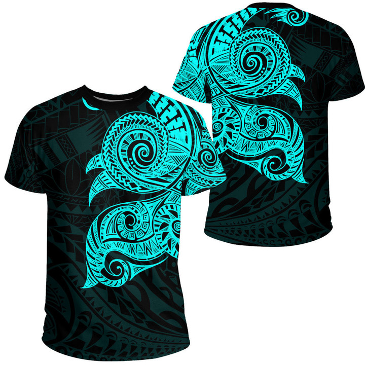 Alohawaii Clothing - Polynesian Tattoo Style Tatau - Cyan Version T-Shirt A7 | Alohawaii