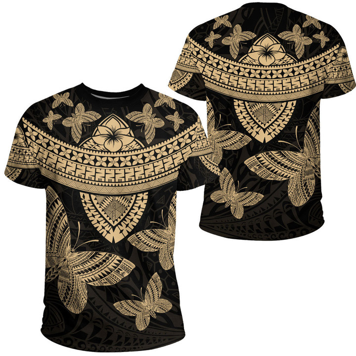 Alohawaii Clothing - Polynesian Tattoo Style Butterfly - Gold Version T-Shirt A7 | Alohawaii