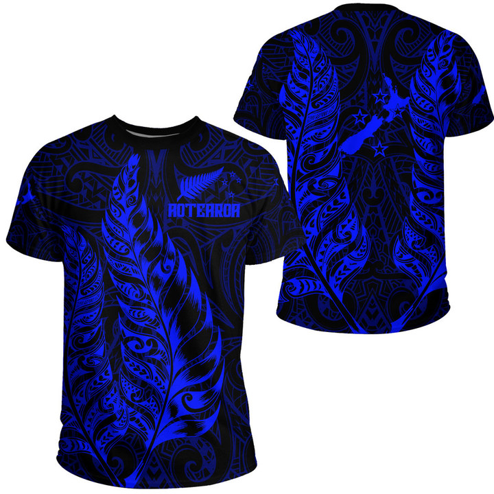 Alohawaii Clothing - New Zealand Aotearoa Maori Silver Fern New - Blue Version T-Shirt A7 | Alohawaii