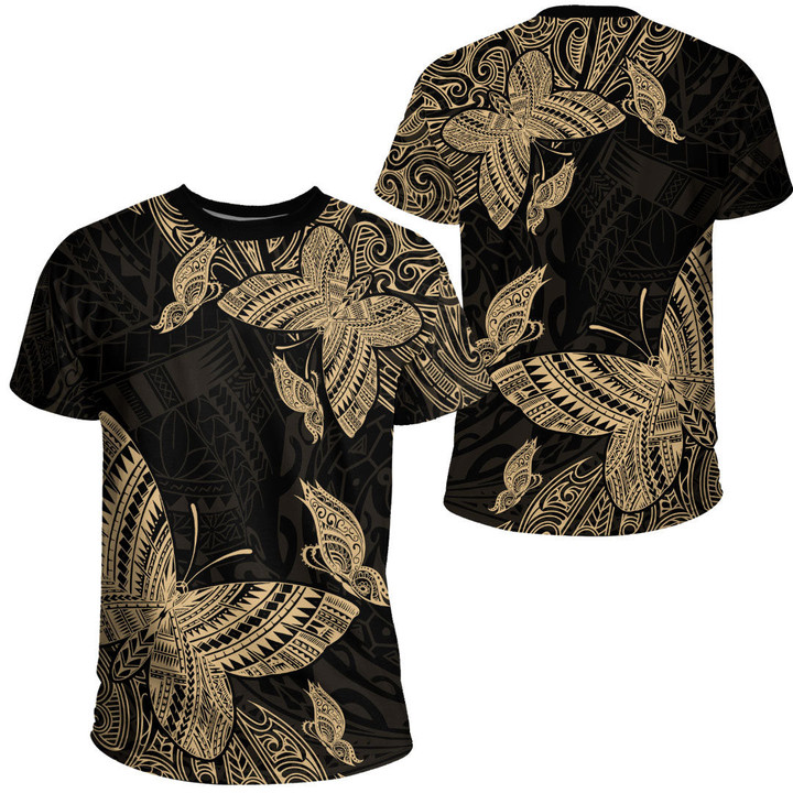 Alohawaii Clothing - Polynesian Tattoo Style Butterfly Special Version - Gold Version T-Shirt A7 | Alohawaii