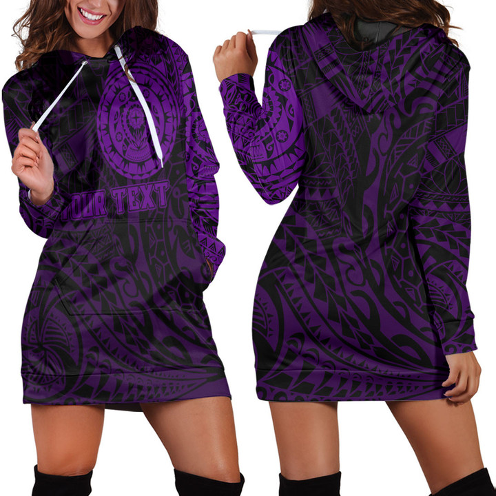 Alohawaii Clothing - (Custom) Polynesian Tattoo Style Turtle - Purple Version Hoodie Dress A7 | Alohawaii