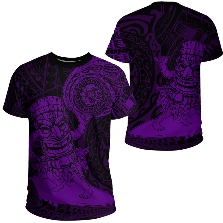 Alohawaii Clothing - Polynesian Tattoo Style Tiki Surfing - Purple Version T-Shirt A7 | Alohawaii