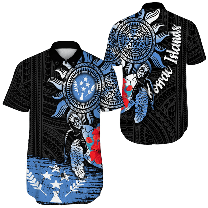 Kosrae Polynesian Sun and Turtle Tattoo Short Sleeve Shirt A35 | Alohawaii