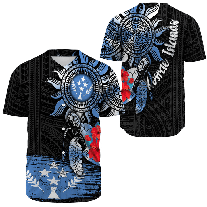 Kosrae Polynesian Sun and Turtle Tattoo Baseball Jerseys A35 | Alohawaii