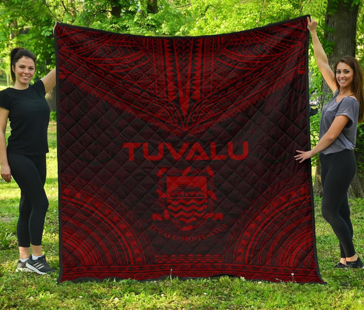 Alohawaii Home Set - Premium Quilt Tuvalu - Polynesian Chief Red Version - BN10