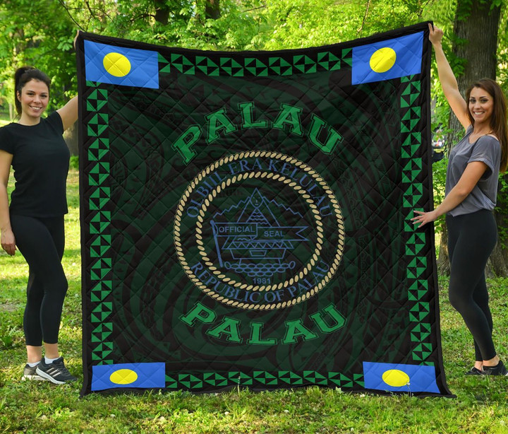 Alohawaii Home Set - Premium Quilt Palau Polynesian Green - Love Style - J11
