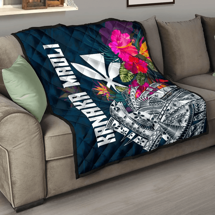 Alohawaii Home Set - Premium Quilt Hawaii - Polynesian Hibiscus with Summer Vibes - BN15