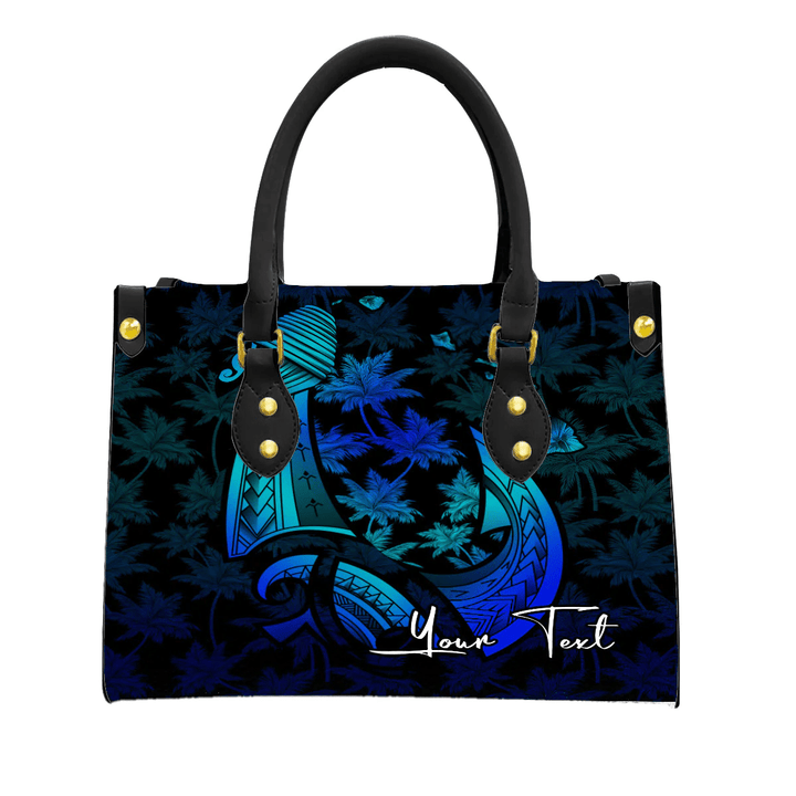 Alohawaii Square Tote Bag - (Custom) Hawaiian Map Palm Trees Fish Hook Polynesian Colorful Blue A31