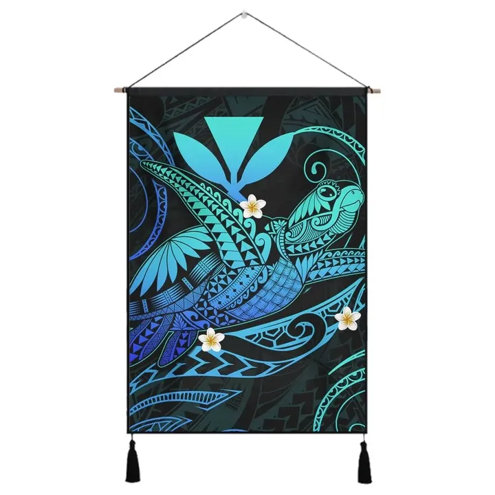 Alohawaii Poster - Hawaii Turtle Polynesian Hanging Poster - Nane Style Turquoise