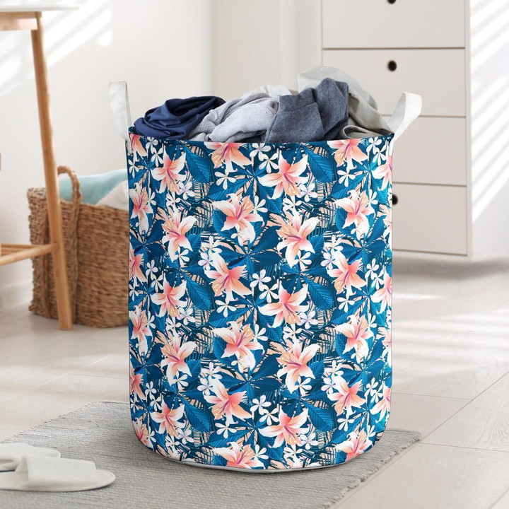 Alohawaii Accesory - Hawaii Tropical Hibiscus Blue Hawaii Laundry Basket