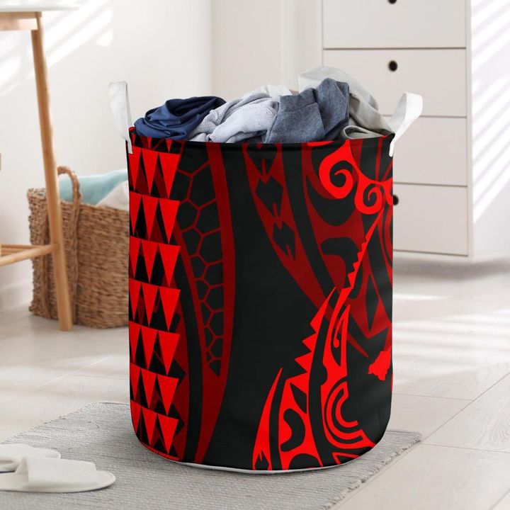 Alohawaii Accesory - Hawaii Kakau Red Polynesian Laundry Basket